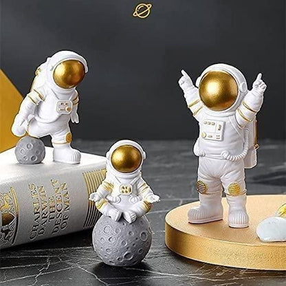 Astronaut Spaceman Statues | Ideal For Home Decore | Figurine Decors Set of 3 - DroolDeck