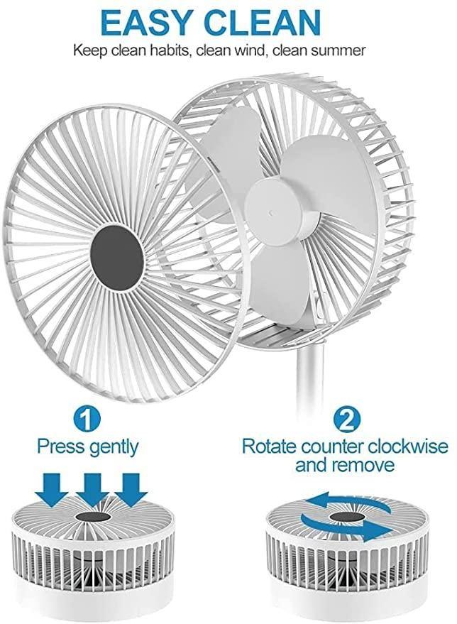 Portable Mini Folding Fan, USB Rechargeable Standing Desk Fan with 3 Speed Battery Operated Fan for Home, Camping, Outdoor and Office - DroolDeck