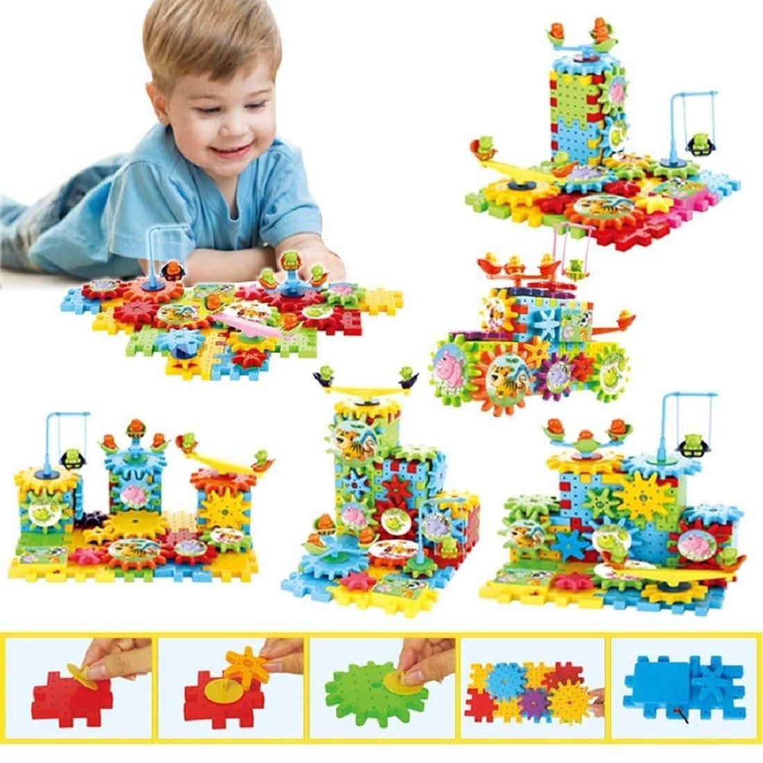 Battery Operated 81pcs Rotating Building Blocks with Gears for STEM Learning, Educational Building Blocks Toys for girls and boys - DroolDeck