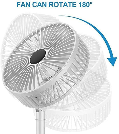 Portable Mini Folding Fan, USB Rechargeable Standing Desk Fan with 3 Speed Battery Operated Fan for Home, Camping, Outdoor and Office - DroolDeck