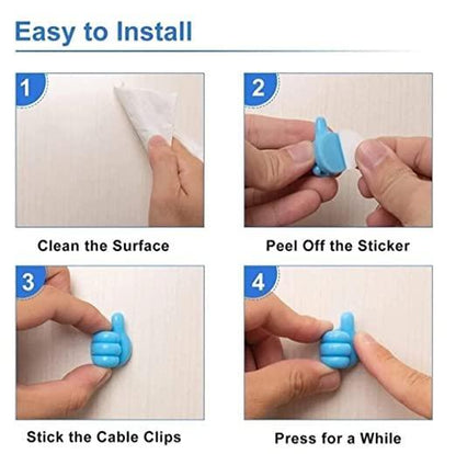 10 Pcs Thumb Shape Key Hooks Multifunctional Clip Holder Small Hand Wall Hooks, Creative Silicone Thumbs Up Shape Wall Hook, Cable Organizer Clips - DroolDeck