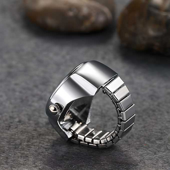 Watch Design Rings For Women, Stylish Silver Stretchable Ring For Girls & Women - DroolDeck