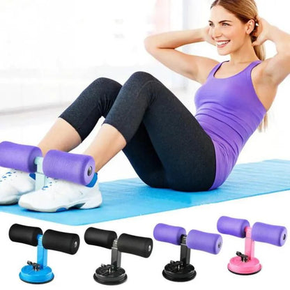 Sit Up Bar Dual Strong Suction Cups Design Floor Sit Up Bar Home Abs Trainer Adjustable Height Sit Up Bar for Men & Women - DroolDeck