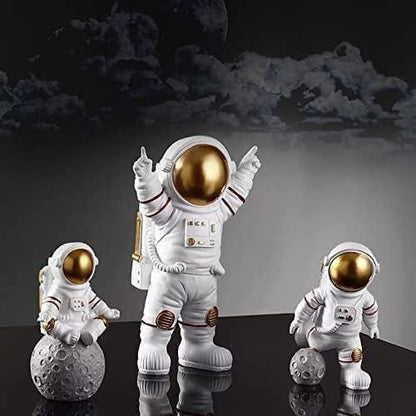 Astronaut Spaceman Statues | Ideal For Home Decore | Figurine Decors Set of 3 - DroolDeck