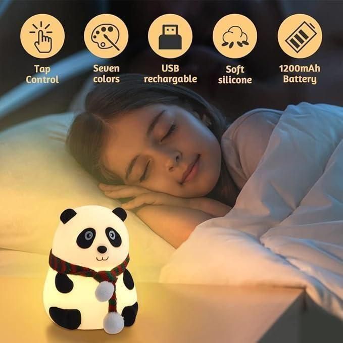 Cute Panda Night Light Lamp, Squishy Lamp with 7 Color Change LED Lamp For Kids, Birthday Gifts, Home Decor - DroolDeck