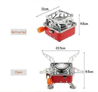 Travelling Stove-Portable Square-Shaped Camping Folding Furnace Travelling Stainless Steel Cooking Stove with Storage Bag