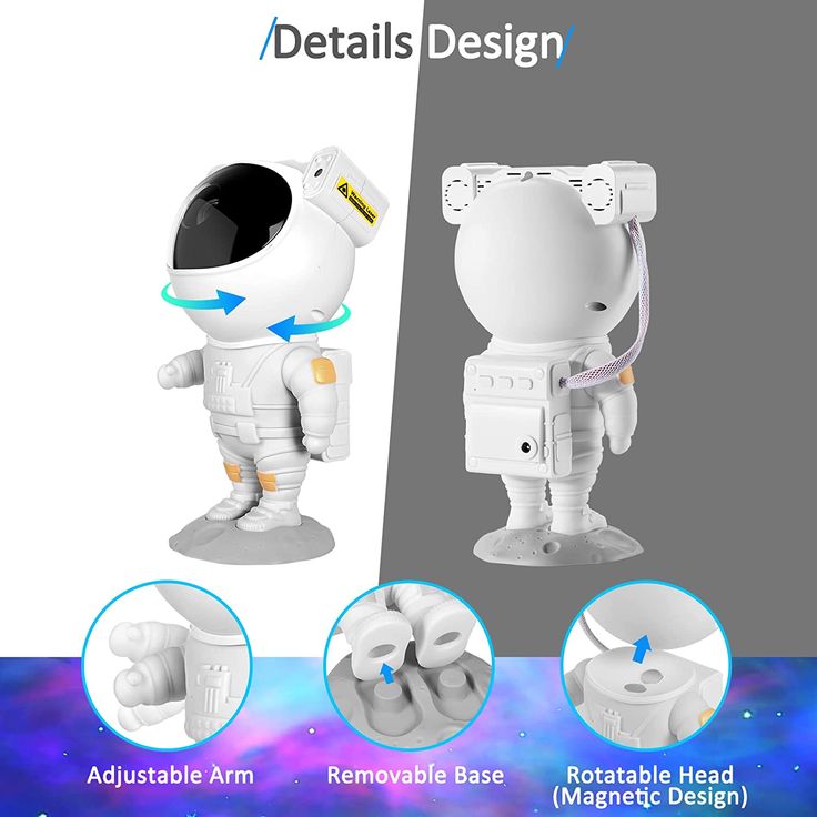 Astronaut Galaxy Projector with Remote Control-360° Adjustable Timer Night Lamp for Bedroom - DroolDeck