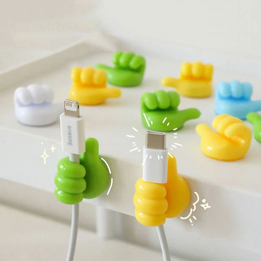 10 Pcs Thumb Shape Key Hooks Multifunctional Clip Holder Small Hand Wall Hooks, Creative Silicone Thumbs Up Shape Wall Hook, Cable Organizer Clips - DroolDeck